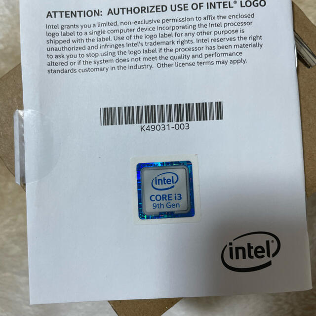 INTEL インテル Core i3-9100F CPU 4コア 3