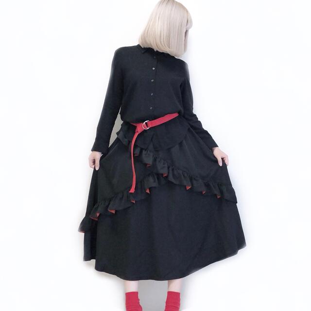 merlot(メルロー)のmerlotメルローフリルロングスカート 変形  レディースのスカート(ロングスカート)の商品写真