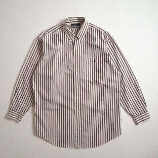 ラルフローレン(Ralph Lauren)のラルフローレン　BDシャツ　長袖　ストライプ柄　ブラウン　ビッグサイズ　美品(シャツ)