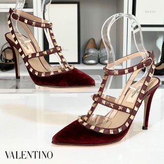 ヴァレンティノ(VALENTINO)の3464 ヴァレンティノ ロックスタッズ スウェード パンプス ボルドー(ハイヒール/パンプス)