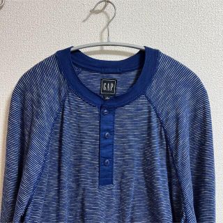 ギャップ(GAP)の【GAP】ボーダーヘンリーネックT(Tシャツ/カットソー(七分/長袖))