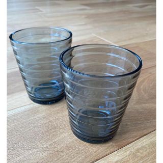 イッタラ(iittala)の美品　イッタラ　アイノアアルト220ml　グレー　ペア(タンブラー)