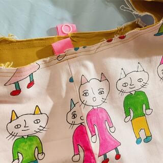 値下げ♡しょうぶ学園 nui project 肩掛け 手描きバッグ 猫 ネコ