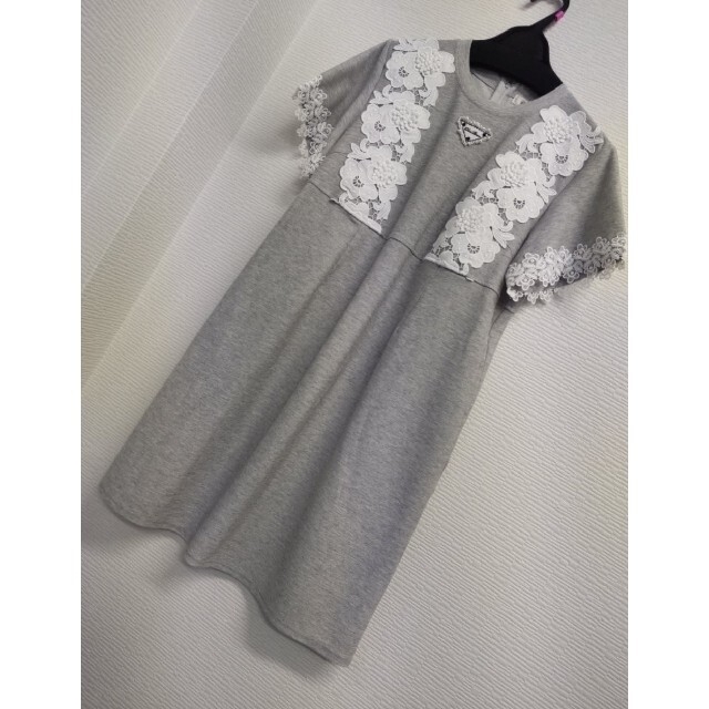 カタログ掲載品♪ショルダーレースが可愛いニットデニムワンピース♡