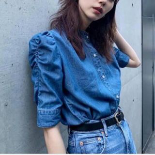 マウジー(moussy)のmoussy パフスリーブデニムシャツ(シャツ/ブラウス(半袖/袖なし))