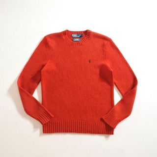 ラルフローレン(Ralph Lauren)のラルフローレン　ウール１００％　ニット　セーター　オレンジ　緑ポニー　美品(ニット/セーター)