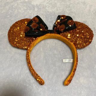 ディズニー(Disney)のミニー　カチューシャ　オレンジ　スパンコール  ディズニーリゾート(カチューシャ)