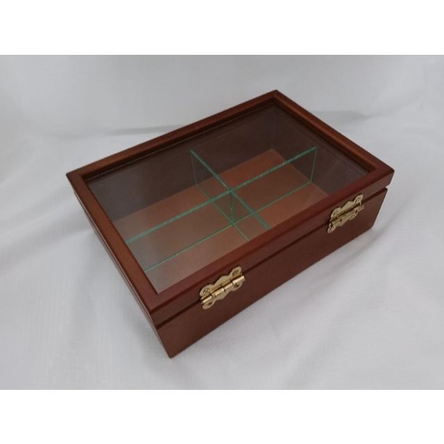 【3個セット】コレクションケース　ボックス　木製　ブラウン
