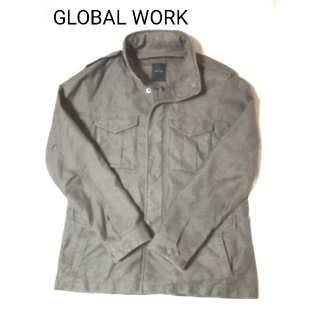 グローバルワーク(GLOBAL WORK)のグローバルワーク ミリタリージャケット コート Mサイズ カーキ色 難あり(ミリタリージャケット)