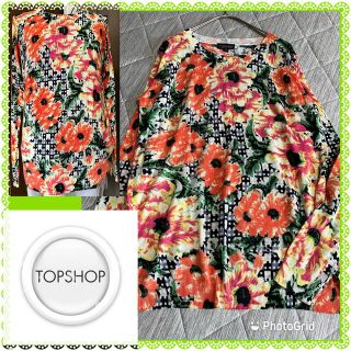 トップショップ(TOPSHOP)のトップショップ★TOPSHOP★良品★マルチお花柄★柔らかロングニット★セーター(ニット/セーター)