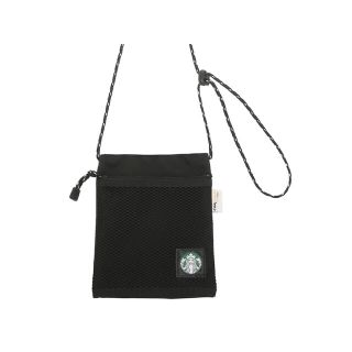 スターバックスコーヒー(Starbucks Coffee)の【美品】スタバ　CODURA Eco Fabric ボトルサコッシュブラック(ショルダーバッグ)