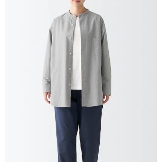 ムジルシリョウヒン(MUJI (無印良品))のMUJI labo 再生コットン混オックススタンドカラー長袖シャツ(シャツ/ブラウス(長袖/七分))