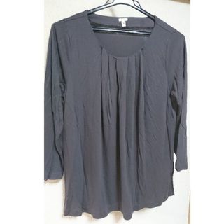 ジェイクルー(J.Crew)のJ.CREWカットソー/グレー/ビスコース&シルクＬサイズ11号くらいの方むき(カットソー(長袖/七分))