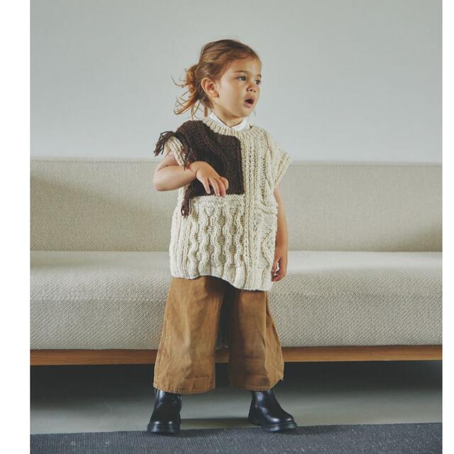 トゥデイフル　Patchwork Handknit vest (KIDS) 2