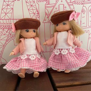 タカラトミー(Takara Tomy)の013 ミキちゃんマキちゃん　ハンドメイド 服　ジャケット　チェックスカート(ぬいぐるみ/人形)