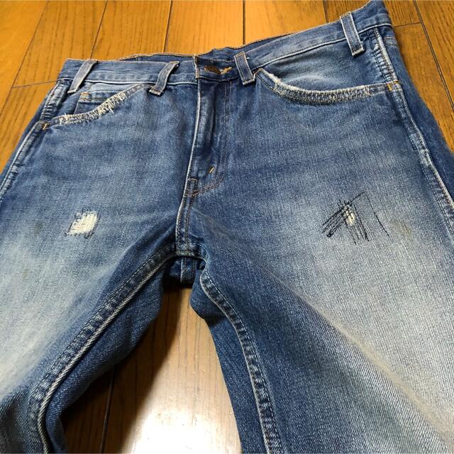 W76-股下80cm!LVC リーバイス606 古着スリムジーンズ リペア加工