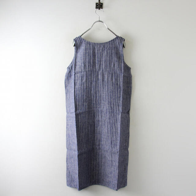 美品fog linen work ノースリーブワンピース ターコイズブルー