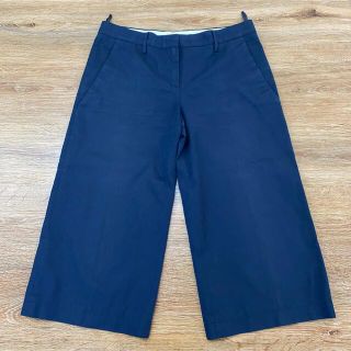 白 フリル付 未使用 プラダ ワイド フレア スラックス パンツ ズボン