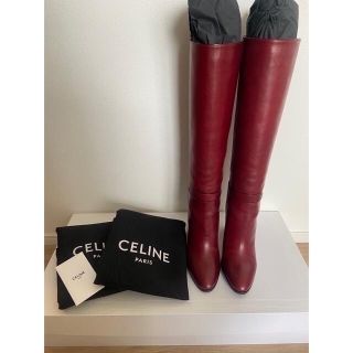 セリーヌ(celine)の◆極美品◆セリーヌ クロードブーツ 37.5 バーガンディ(ブーツ)