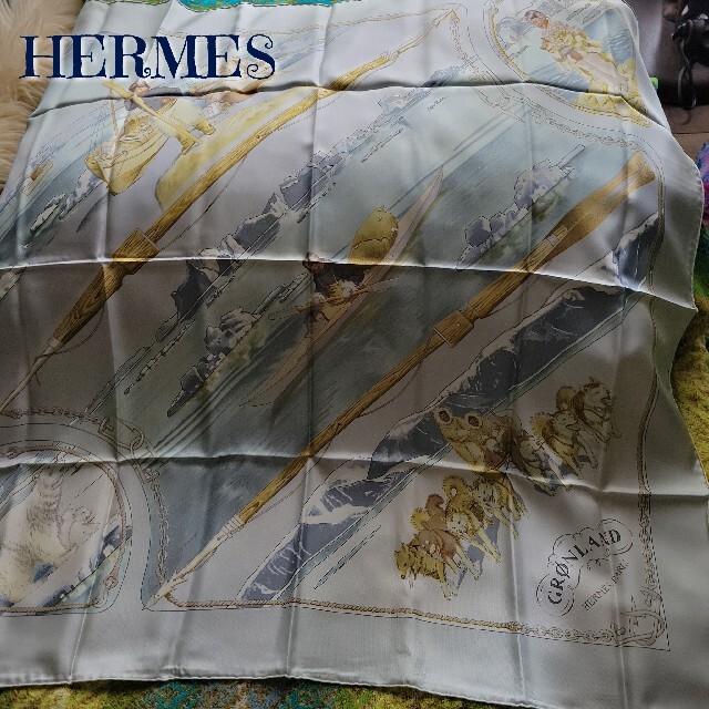 レア　稀少　HERMES　エルメス　スカーフ　カレ90　帆船