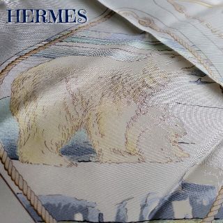 レア 稀少 HERMES エルメス スカーフ カレ90 グリーンランド-