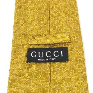 Gucci - グッチ ネクタイ ジャガード 総柄 シルク イタリア製 黄 