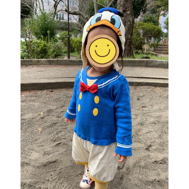 Disney(ディズニー)のドナルドダッグ　ロンパース　帽子　ハロウィン　男女　90 キッズ/ベビー/マタニティのキッズ服男の子用(90cm~)(その他)の商品写真