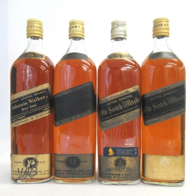 未開封★Johnny Walker【ジョニーウォーカー】 ブラックラベル 金キャップ 4本セット 1000ml 箱なし【中古】の通販 by