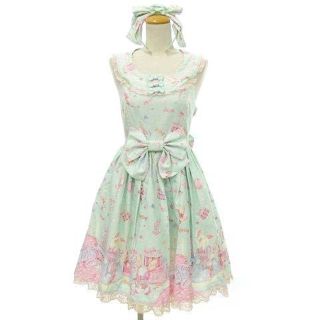 アンジェリックプリティー レースアップの通販 59点 | Angelic Pretty オンライン販売店舗 美品✨アンジェリックプリティ♡レジメンタルストライプジャンパースカート ブラウス ひざ丈ワンピース
