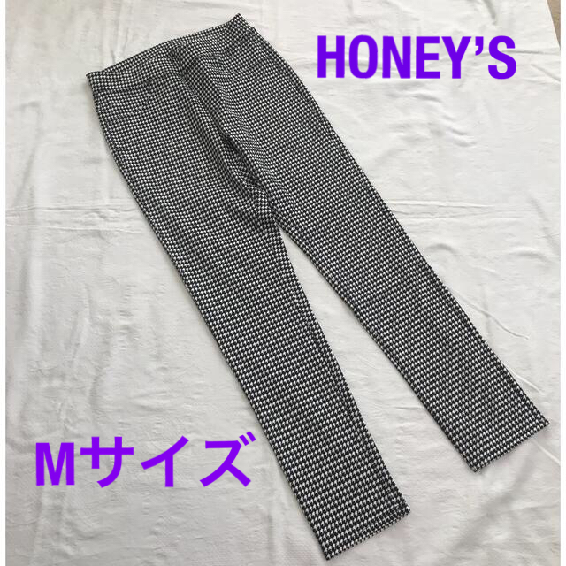 HONEYS(ハニーズ)の【ハニーズ】ストレッチスキニーパンツ＊白黒千鳥格子柄＊サイズM レディースのパンツ(スキニーパンツ)の商品写真