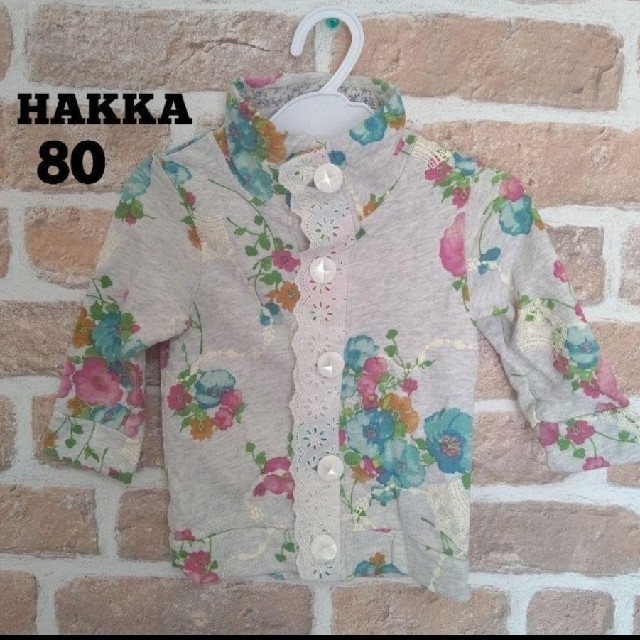 hakka baby(ハッカベビー)のHAKKA ハッカ 花柄 トレーナー 上着 グレー 80㎝ キッズ/ベビー/マタニティのベビー服(~85cm)(トレーナー)の商品写真