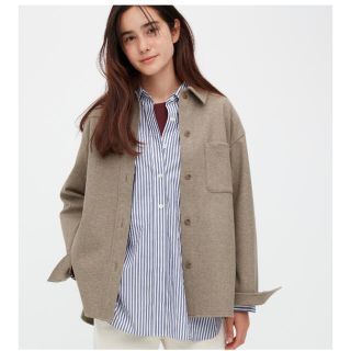 ユニクロ(UNIQLO)のまり様専用　ブラッシュドジャージーシャツジャケット　xs(その他)