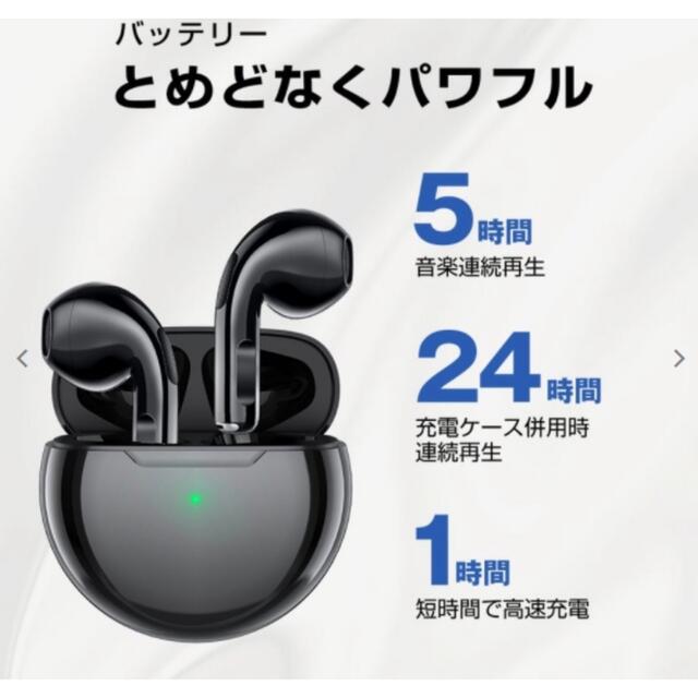 【最新モデル】Air Pro6 Bluetoothワイヤレスイヤホン　箱無し スマホ/家電/カメラのオーディオ機器(ヘッドフォン/イヤフォン)の商品写真