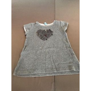 ザラキッズ(ZARA KIDS)のZARA KIDS 110 4-5y チュニック ニットワンピース ハート茶 冬(ワンピース)