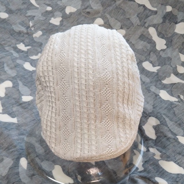ハンチング　ニットジャガード変わり織ホワイト無地売れ筋ニット系NO１ メンズの帽子(ハンチング/ベレー帽)の商品写真