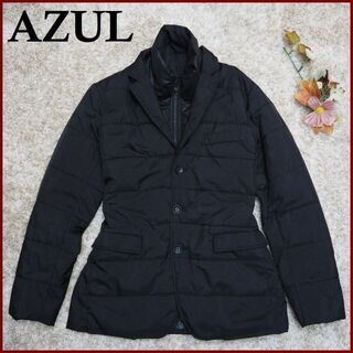 アズールバイマウジー(AZUL by moussy)のAZUL by moussy 中綿テーラード風ジャケット XSブラック黒アズール(ナイロンジャケット)