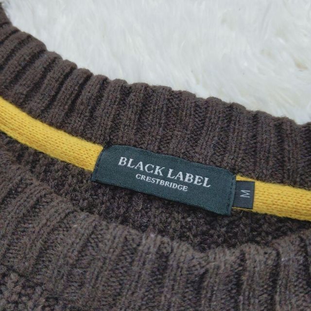 BLACK LABEL CRESTBRIDGE(ブラックレーベルクレストブリッジ)の美品! ブラックレーベル ボーダーニットセーター モヘア混 クルーネック M メンズのトップス(ニット/セーター)の商品写真