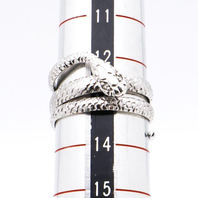 《希少》コブラ リング シルバー 0.02ct オープンリング 13号 メンズのアクセサリー(リング(指輪))の商品写真
