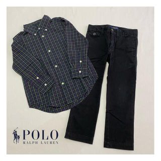 ポロラルフローレン(POLO RALPH LAUREN)の【美品】Ralph Lauren 長袖シャツと黒のチノパンのセット(ブラウス)