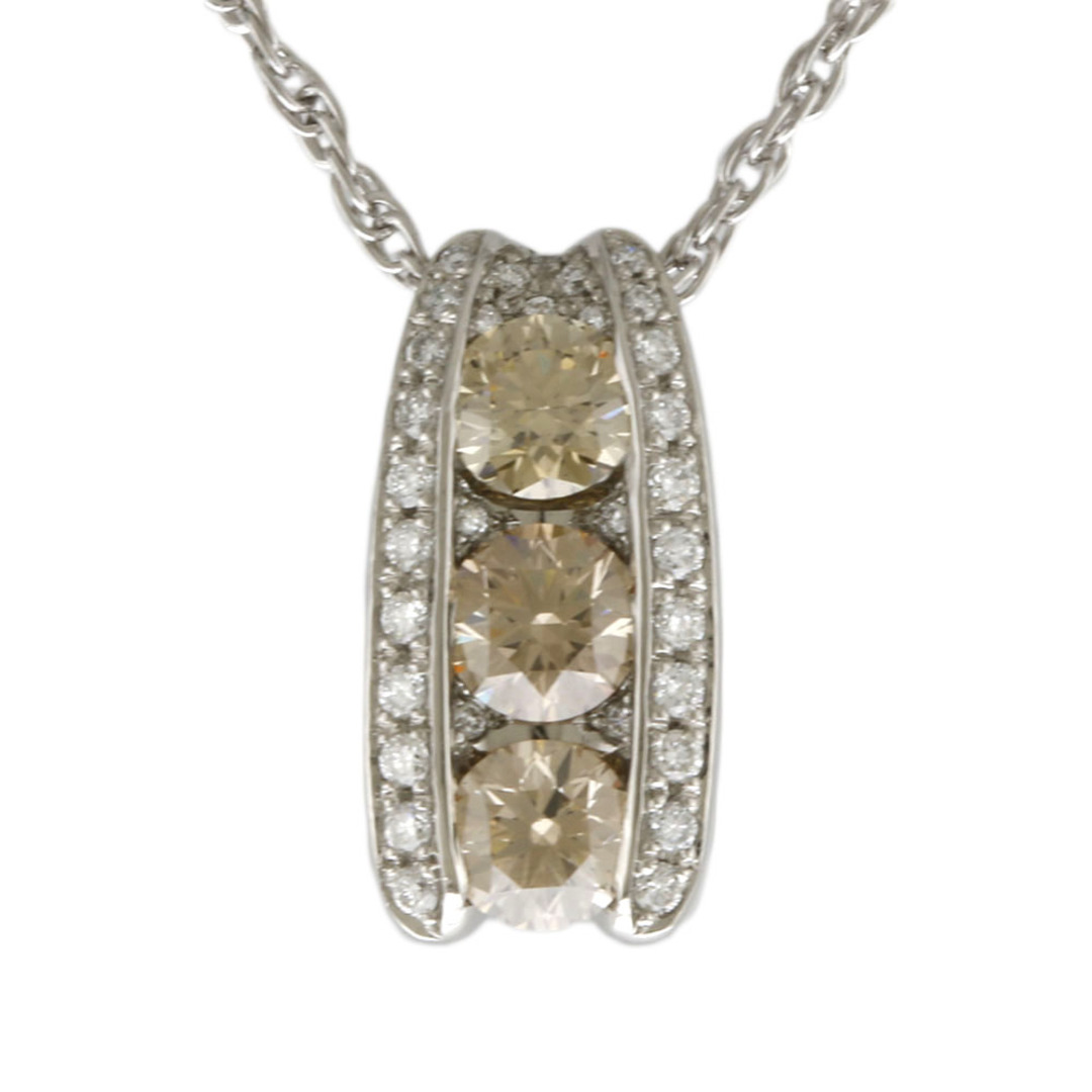 カシケイ KASHIKEY ネックレス ブラウンダイヤモンド Pt900プラチナ ブラウンダイヤモンド 1.00ct ダイヤモンド 0.20ct 中古