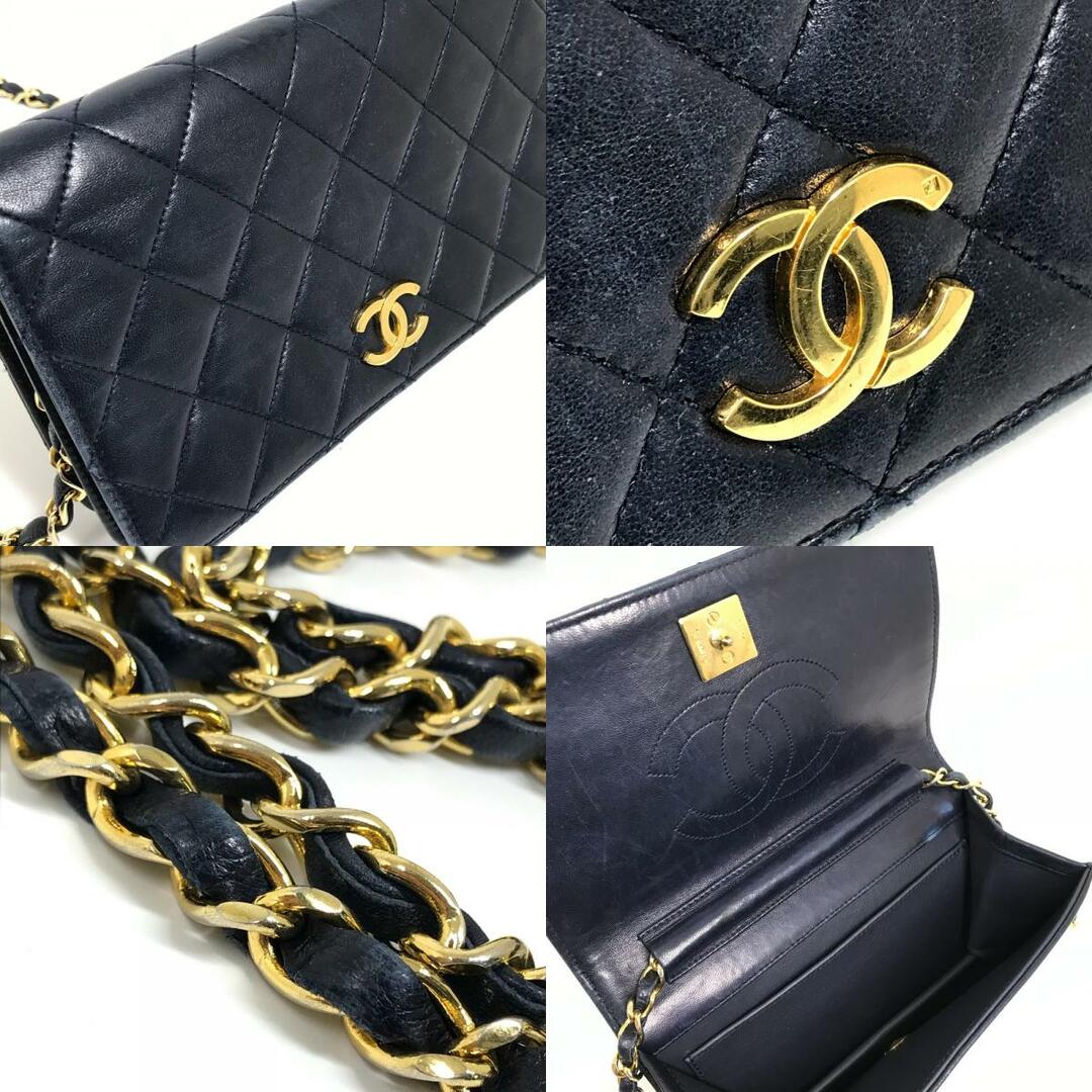 シャネル CHANEL マトラッセ/肩掛け CC ココマーク カバン チェーンショルダー ショルダーバッグ ラムスキン ネイビー