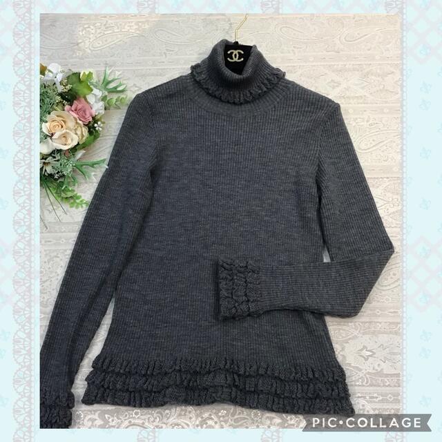 LANVIN COLLECTION(ランバンコレクション)の💗　ランバンコレクション　タートルセーター　グレー　 レディースのトップス(ニット/セーター)の商品写真