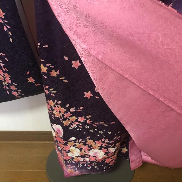 大特価！！！] 振袖 正絹振袖 紫紺・華麗八重桜 喜ばれる誕生日 
