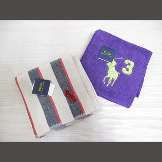 ポロラルフローレン(POLO RALPH LAUREN)のポロ ラルフローレン タオルハンカチ 2枚セット 25cm ポニー刺繍 綿(ハンカチ)