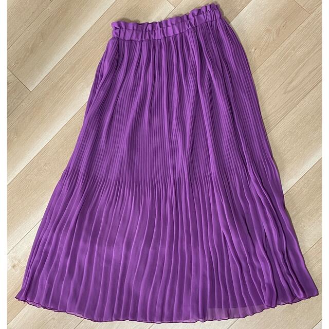 Avail(アベイル)のアベイル　紫プリーツスカート レディースのスカート(ロングスカート)の商品写真