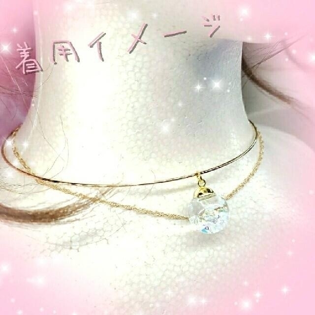 ꫛꫀꪝ✨２点限定❗液体ガラスドーム　クールビューティー　チョーカーネックレス ハンドメイドのアクセサリー(ネックレス)の商品写真