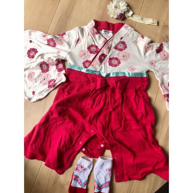 ひな祭りロンパース キッズ/ベビー/マタニティのキッズ服女の子用(90cm~)(和服/着物)の商品写真