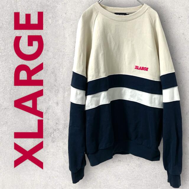 XLARGE - 早い者勝ち XLARGE ロゴ 太ボーダー シンプルスウェットの通販 by ヴィンテージ 👘's shop｜エクストララージ