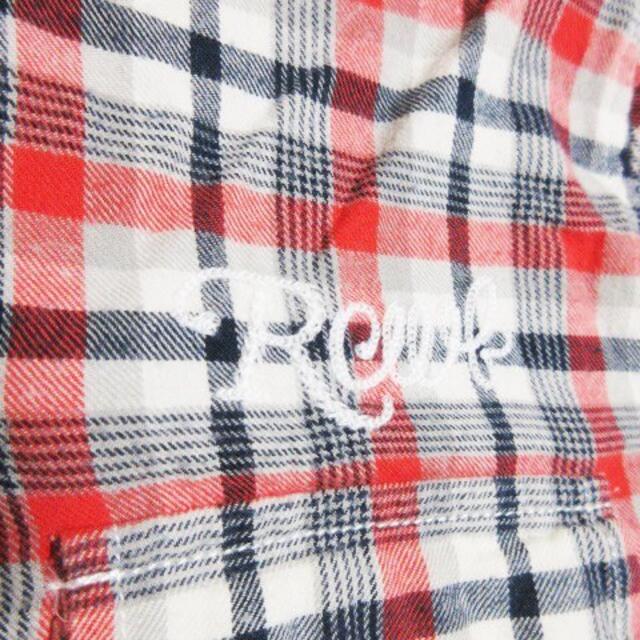 RODEO CROWNS WIDE BOWL(ロデオクラウンズワイドボウル)のロデオクラウンズワイドボウル RCWB シャツ 長袖 チェック ロゴ刺繍 S 赤 レディースのトップス(シャツ/ブラウス(長袖/七分))の商品写真
