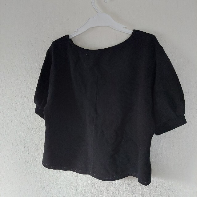 KBF+(ケービーエフプラス)の【KBF+】パフスリーブ　ミニTシャツ　ブラック レディースのトップス(カットソー(半袖/袖なし))の商品写真